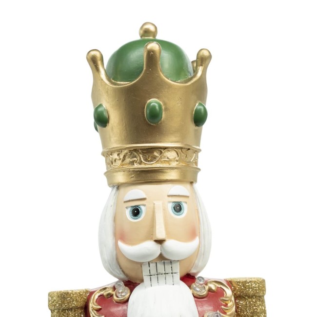 Schiaccianoci Natalizio in Resina con Luci Led H.55,5 cm