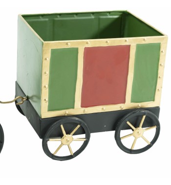 Trenino Natalizio in Metallo Rosso e Verde