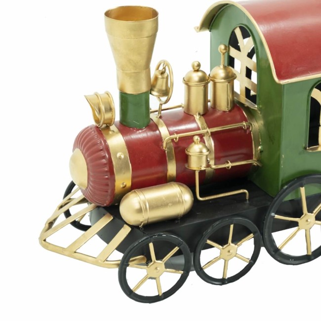 Trenino Natalizio in Metallo Rosso e Verde