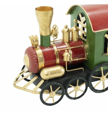 Trenino Natalizio in Metallo Rosso e Verde