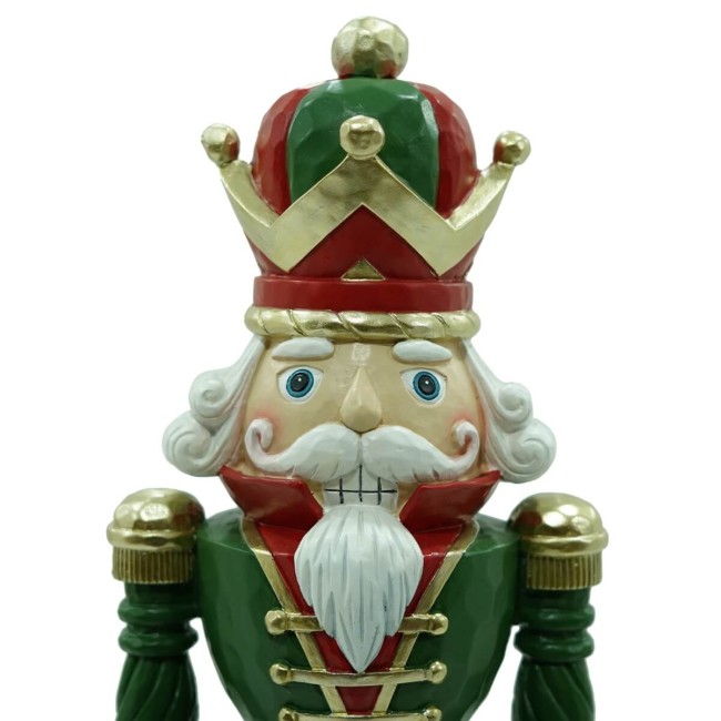 Schiaccianoci Natalizio in Resina con Giacca Verde 2 Misure