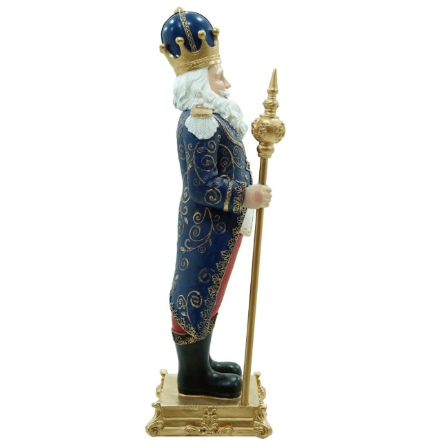 Babbo Natale in Resina con Corona e Scettro H.92 cm