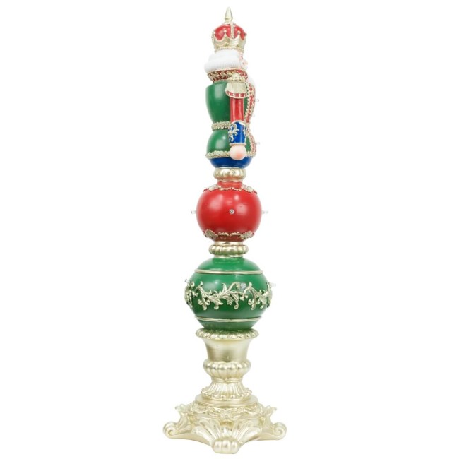 Schiaccianoci Natalizio con Luci Led su Sfere H.61 cm