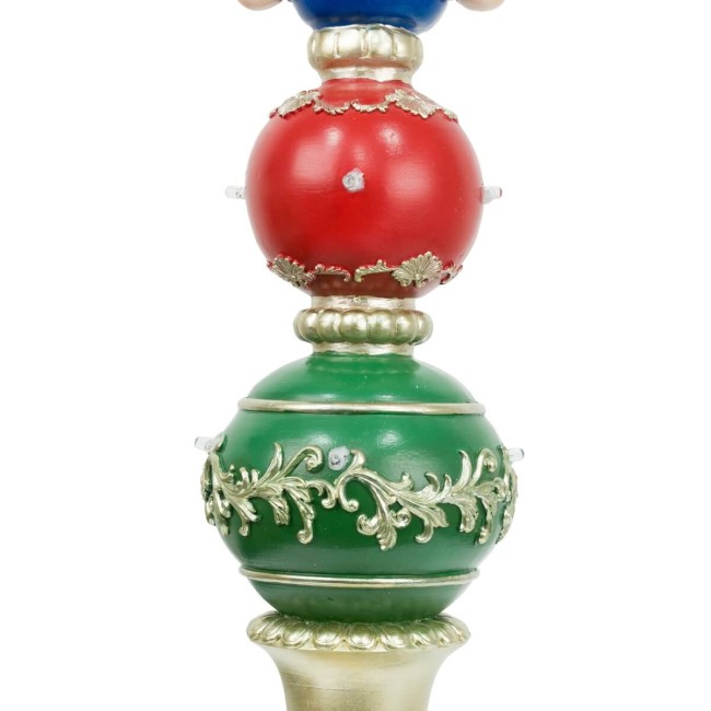 Schiaccianoci Natalizio con Luci Led su Sfere H.61 cm