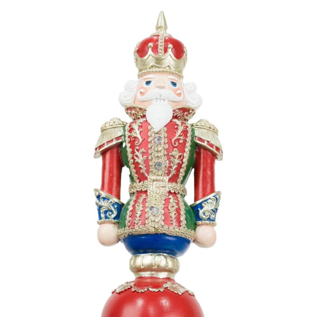 Schiaccianoci Natalizio con Luci Led su Sfere H.61 cm