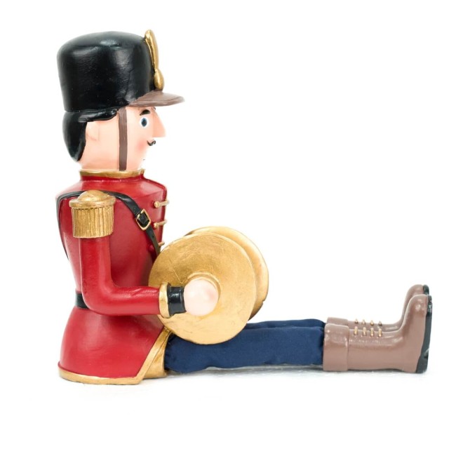 Schiaccianoci Natalizio Seduto con Piatti Orchestrali H.17,5 cm