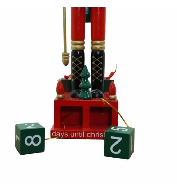 Schiaccianoci Natalizio in Uniforme con Calendario H.42 cm