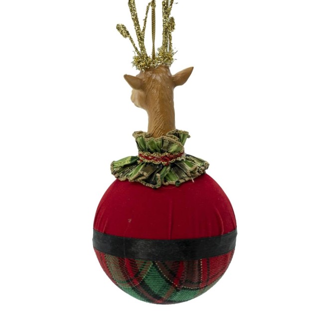 Palla di Natale con Renna da Appendere D.15 cm