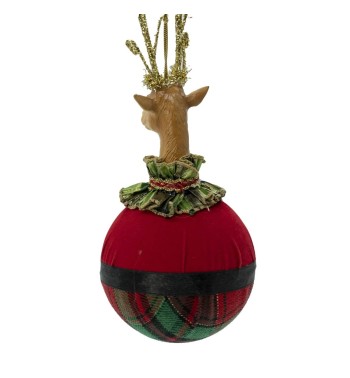 Palla di Natale con Renna da Appendere D.15 cm