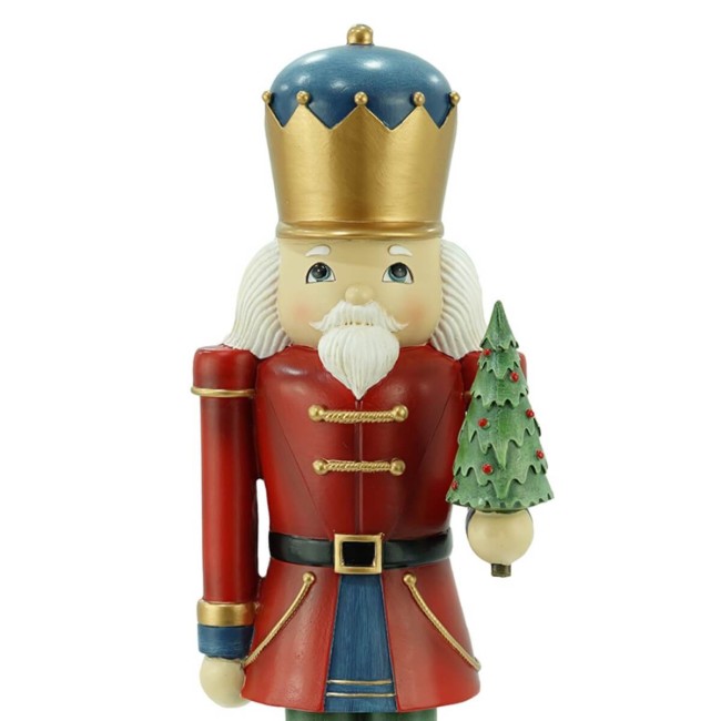 Schiaccianoci Natalizio in Resina con Giacca Rossa H.38,3 cm