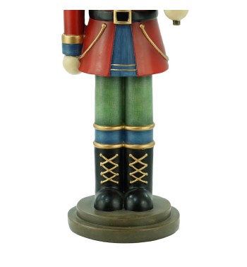 Schiaccianoci Natalizio in Resina con Giacca Rossa H.38,3 cm