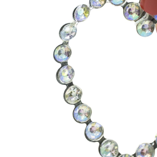 Cuore Natalizio con Perline da Appendere H.9 cm