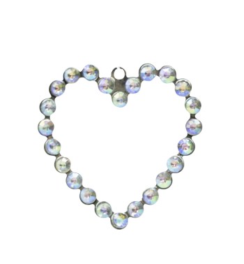 Cuore Natalizio con Perline da Appendere H.9 cm