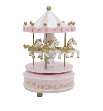 Carillon Giostra con Cavalli H.18 cm