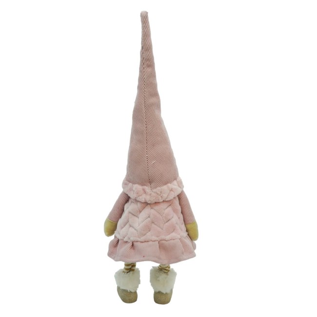 Gnomo di Natale in Piedi Rosa H.87 cm