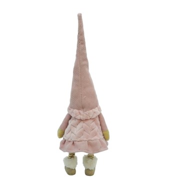 Gnomo di Natale in Piedi Rosa H.87 cm