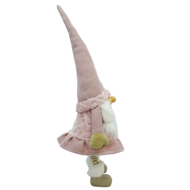 Gnomo di Natale in Piedi Rosa H.87 cm