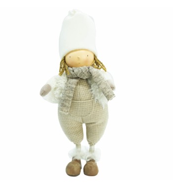 Bimbo in Piedi Beige e Bianco H.43 cm