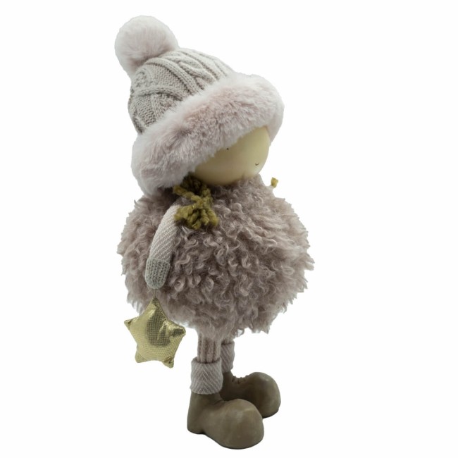 Bimba Rosa in Piedi con Stella in Mano H.34 cm