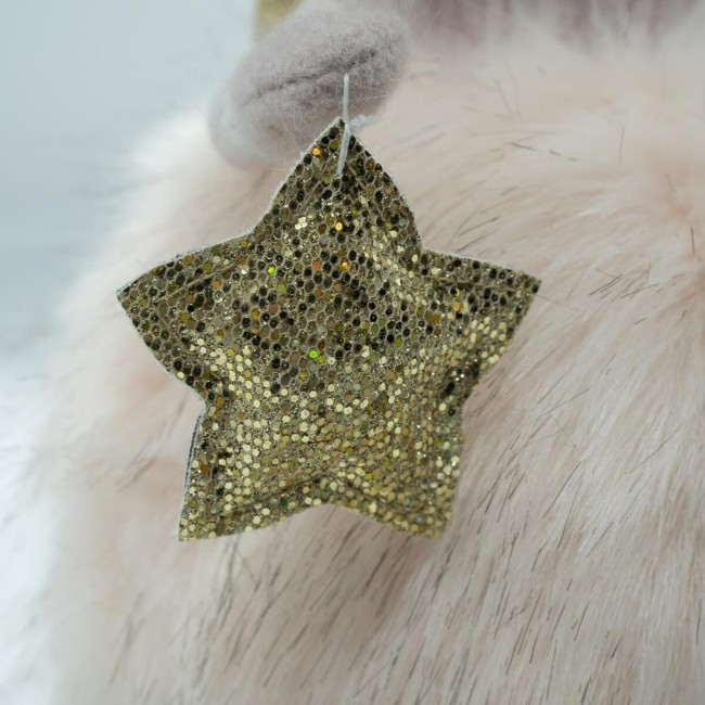 Principessa Rosa Seduta con Stella Oro H.52 cm