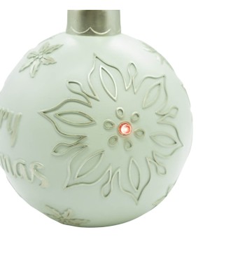 Palla di Natale in Resina Verde Acqua con Luci Led D.13 cm