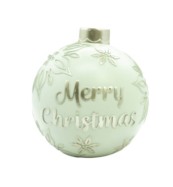 Palla di Natale in Resina Verde Acqua con Luci Led D.13 cm