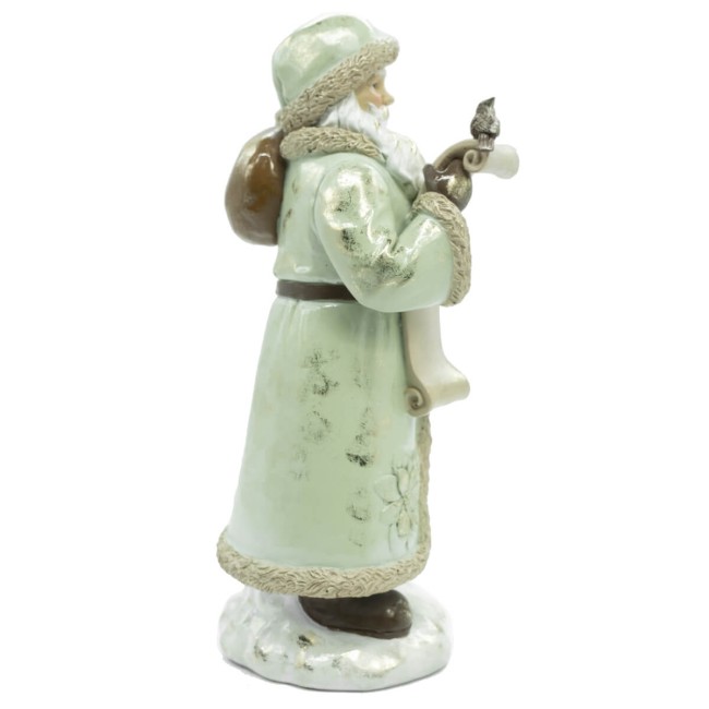 Babbo Natale in Resina con Abito Verde Acqua H.31 cm