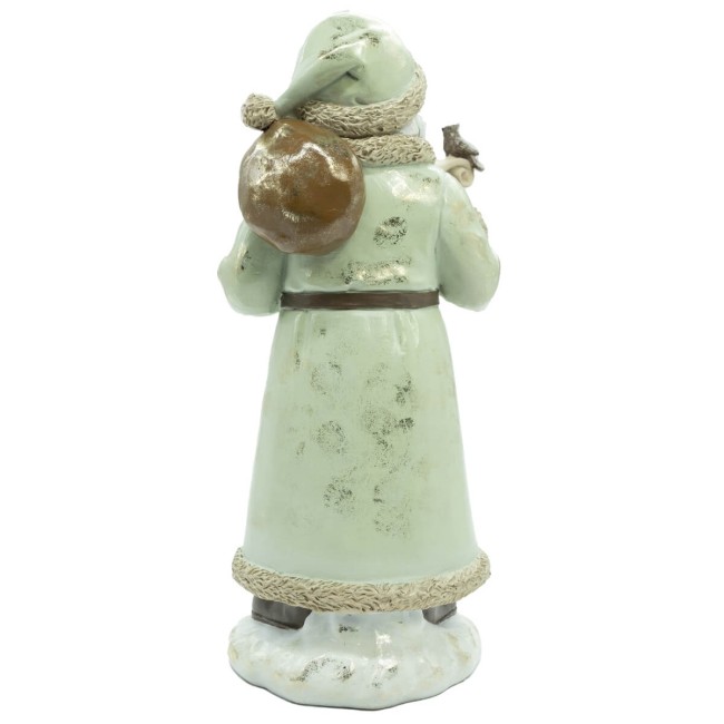 Babbo Natale in Resina con Abito Verde Acqua H.31 cm