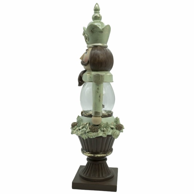 Schiaccianoci Natalizio in Resina con Sfera a Led H.33 cm