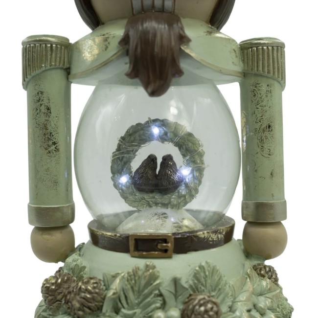 Schiaccianoci Natalizio in Resina con Sfera a Led H.33 cm