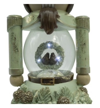 Schiaccianoci Natalizio in Resina con Sfera a Led H.33 cm