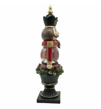 Schiaccianoci Natalizio in Resina con Sfera a Led H.33 cm