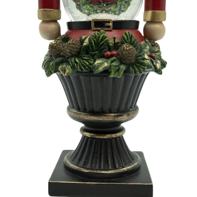 Schiaccianoci Natalizio in Resina con Sfera a Led H.33 cm