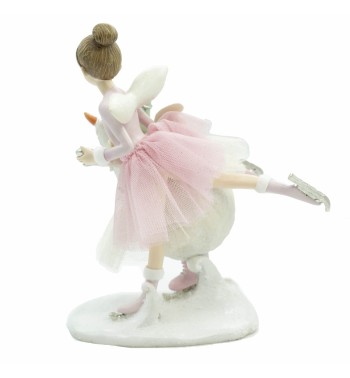 Fatina con Pupazzo di Neve in Resina H.22 cm