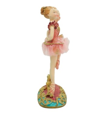 Tre Ballerine in Resina Rosa e Oro H.20 cm