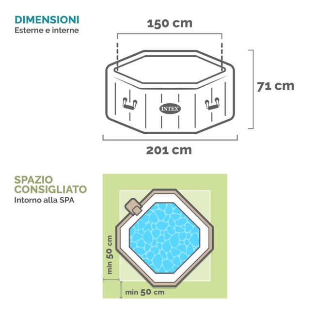 Idromassaggio gonfiabile Jet e Bubble Deluxe, 4 Posti - Intex 28458