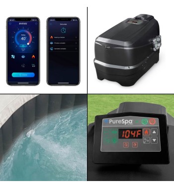 Idromassaggio gonfiabile Jet e Bubble Deluxe, 4 Posti - Intex 28458