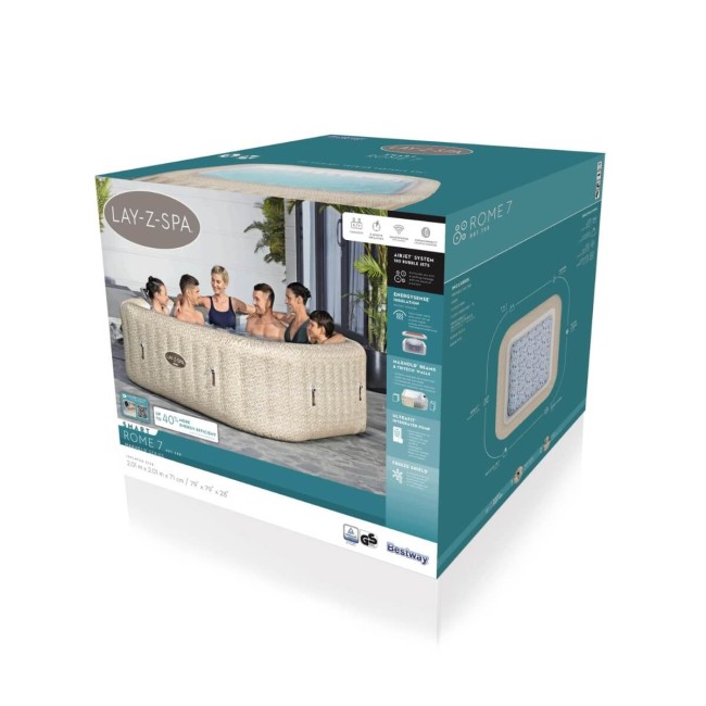 Spa Idromassaggio Gonfiabile Lay-Z-Spa Rome AirJet 201x201x71 cm - Bestway 6001M