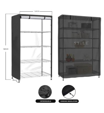 Copertura Impermeabile per Scaffale da Esterno 125x50xH.185 cm