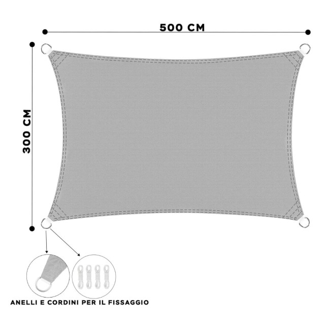 Vela Ombreggiante Rettangolare 3x5 m