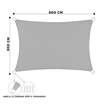 Vela Ombreggiante Rettangolare 3x5 m