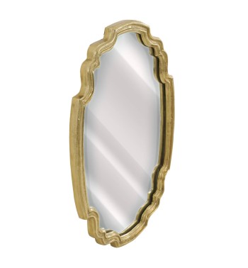 Specchio Sagomato con Cornice in Alluminio Oro