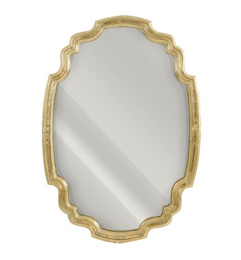 Specchio Sagomato con Cornice in Alluminio Oro