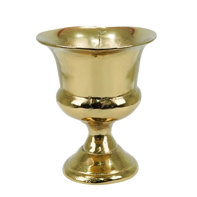 Vaso Ovale Decorativo in Alluminio Oro 2 Misure