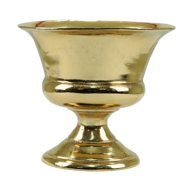 Vaso Ovale Decorativo in Alluminio Oro 2 Misure