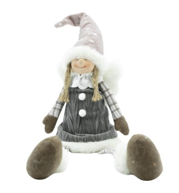 Bambolina Natalizia Seduta con Gambe Morbide H.54 cm Bambolina Natalizia Seduta con Gambe Morbide H.54 cm