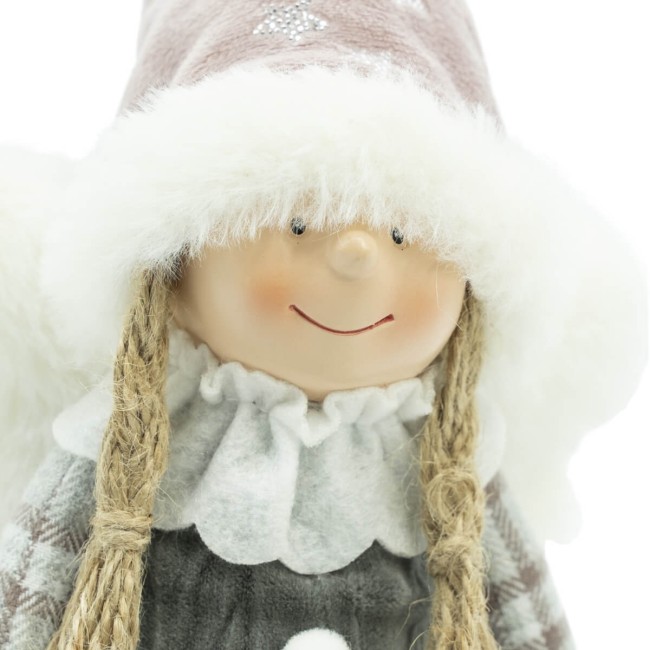 Bambolina Natalizia Seduta con Gambe Morbide H.54 cm