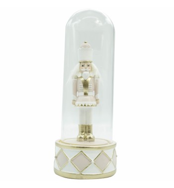 Schiaccianoci Natalizio in Poliresina con Campana di Vetro