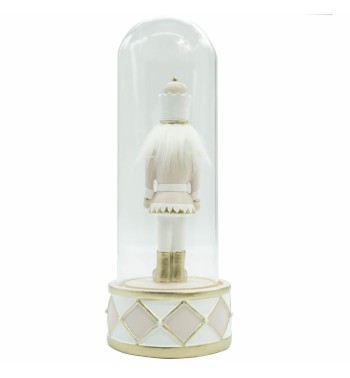 Schiaccianoci Natalizio in Poliresina con Campana di Vetro