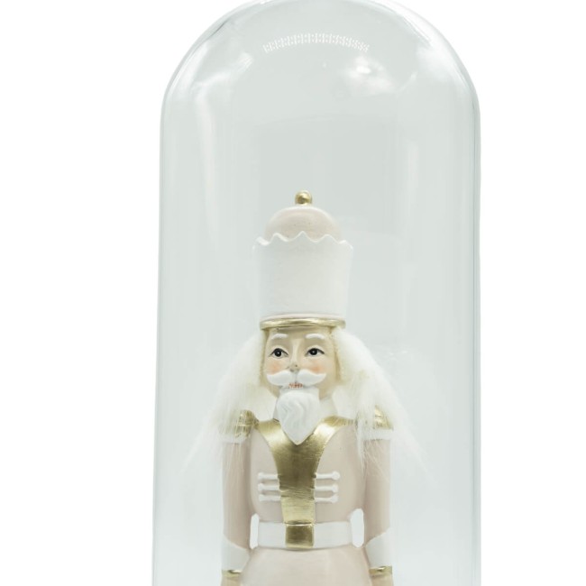 Schiaccianoci Natalizio in Poliresina con Campana di Vetro